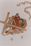 863658 Afbeelding van paneel 9 van de kruiswegstatie naar ontwerp van beeldend kunstenaar Charles Eyck (1897-1983), in ...